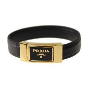 Prada Jewelry - Prada Saffiano Leather Logo Cuff Bracelet Prada Jewelry - Prada Saffiano Leather Logo Cuff Bracelet